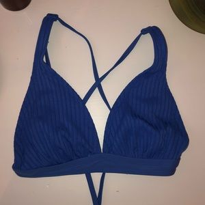 Adjustable crisscross back swim top.